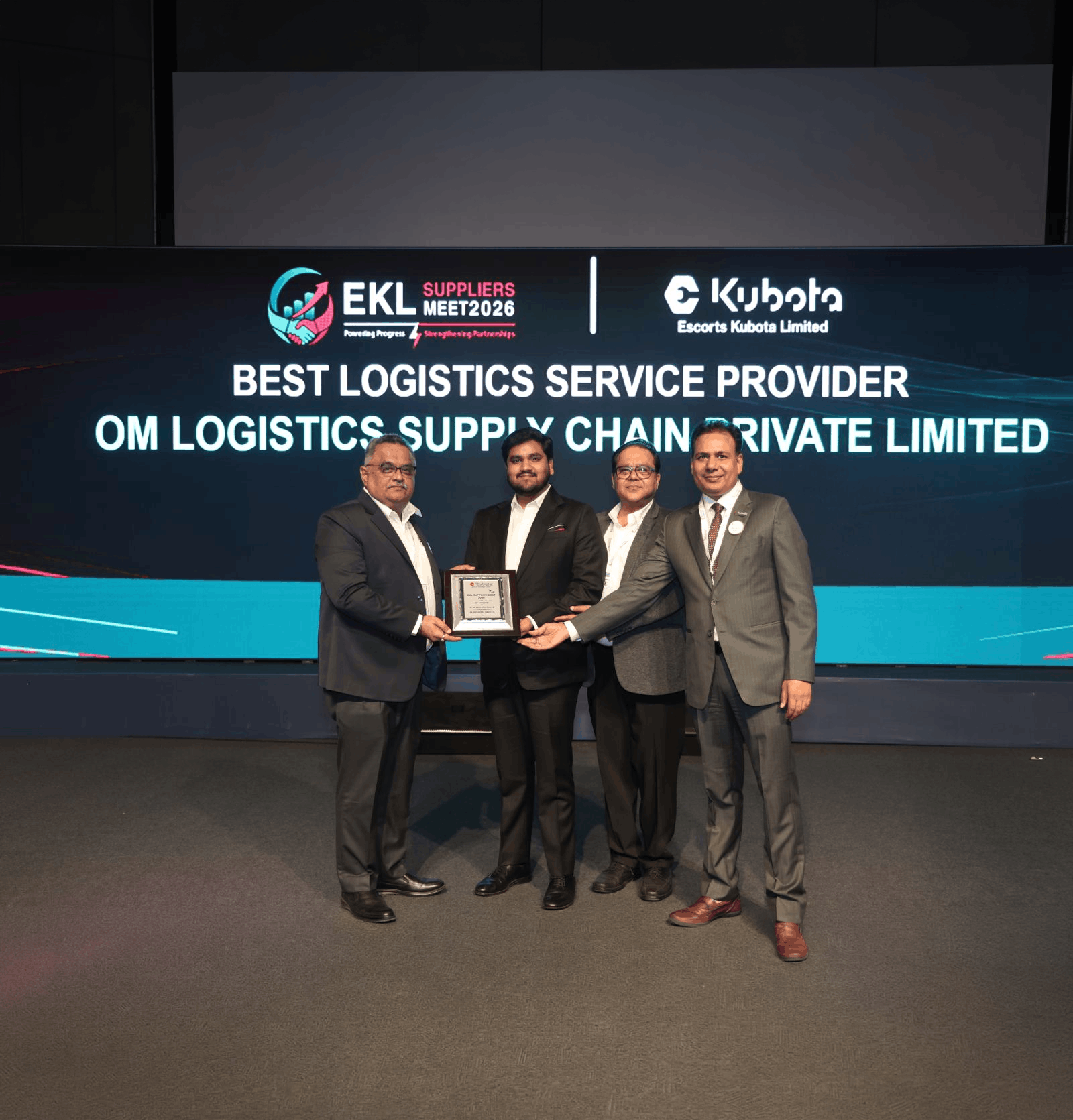 Best Logistics Service Provider Award at the EKL Suppliers Meet 2026 by Escorts Kubota Limited